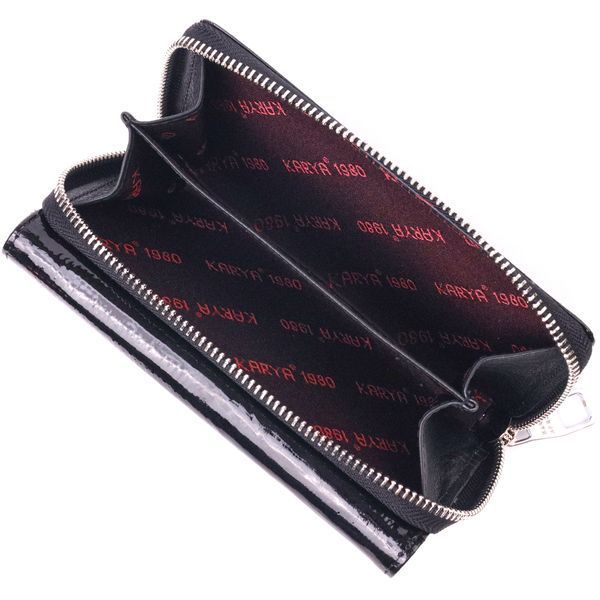 Interesting women's purse made of patent textured leather KARYA 21431 Black 21431 фото