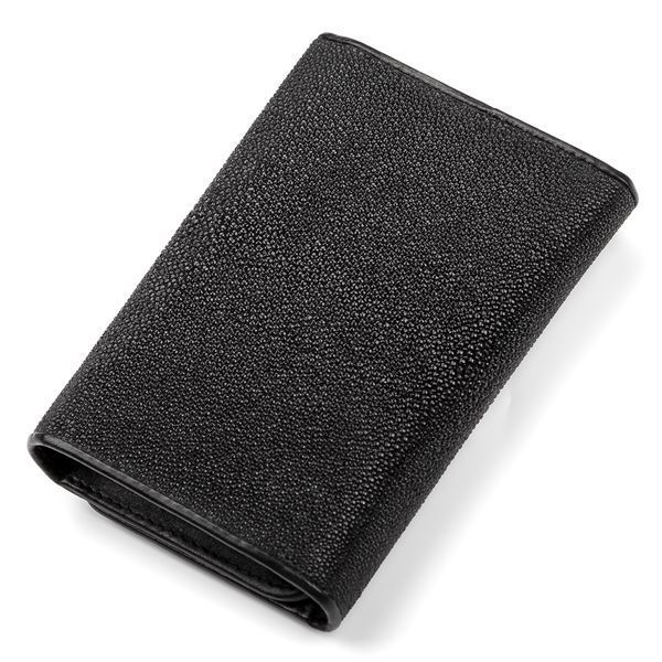 Гаманець женскийй STINGRAY LEATHER 18055 з натуральної шкіри морського скату Чорний 18055 фото