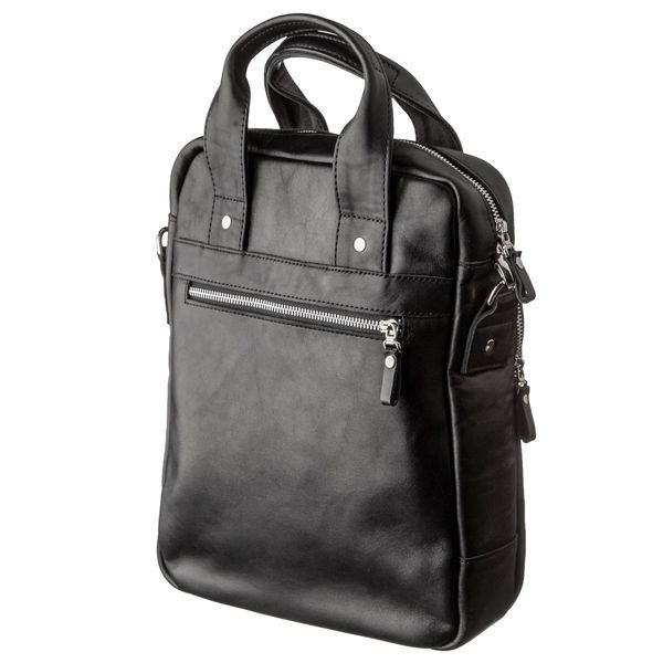 Men's bag under A4 vertical format in smooth leather 11165 SHVIGEL, Black 11165 фото