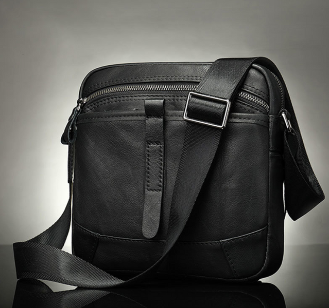 Compact shoulder bag in Vintage leather 20034 Black 20034 фото