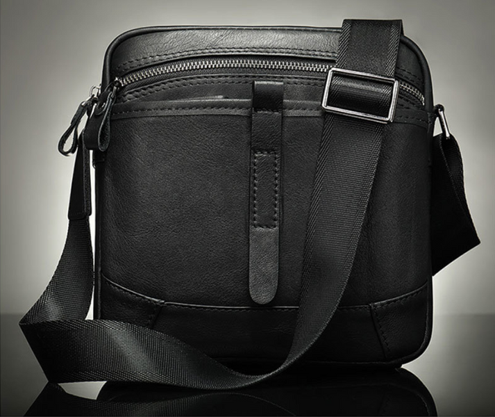 Compact shoulder bag in Vintage leather 20034 Black 20034 фото