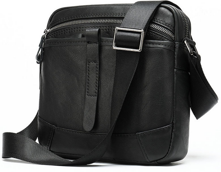 Compact shoulder bag in Vintage leather 20034 Black 20034 фото