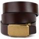 Men's belt with brass angular buckle Vintage 20276 Brown 20276 фото 1