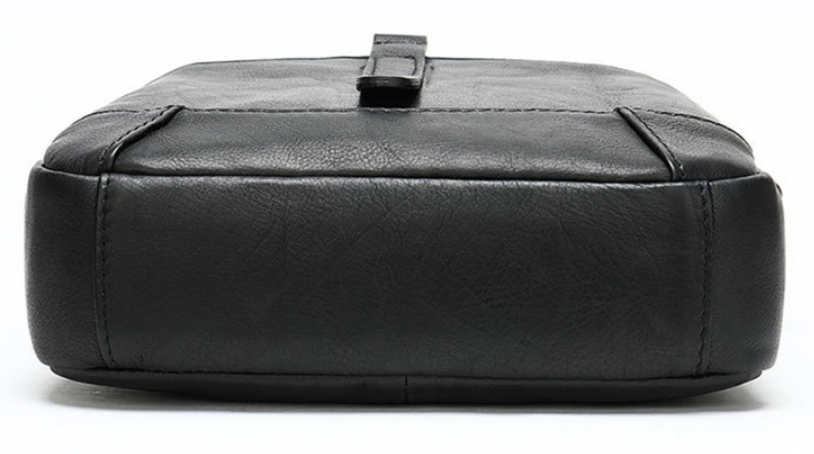 Compact shoulder bag in Vintage leather 20034 Black 20034 фото