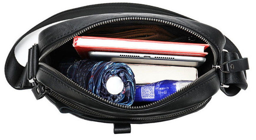 Compact shoulder bag in Vintage leather 20034 Black 20034 фото