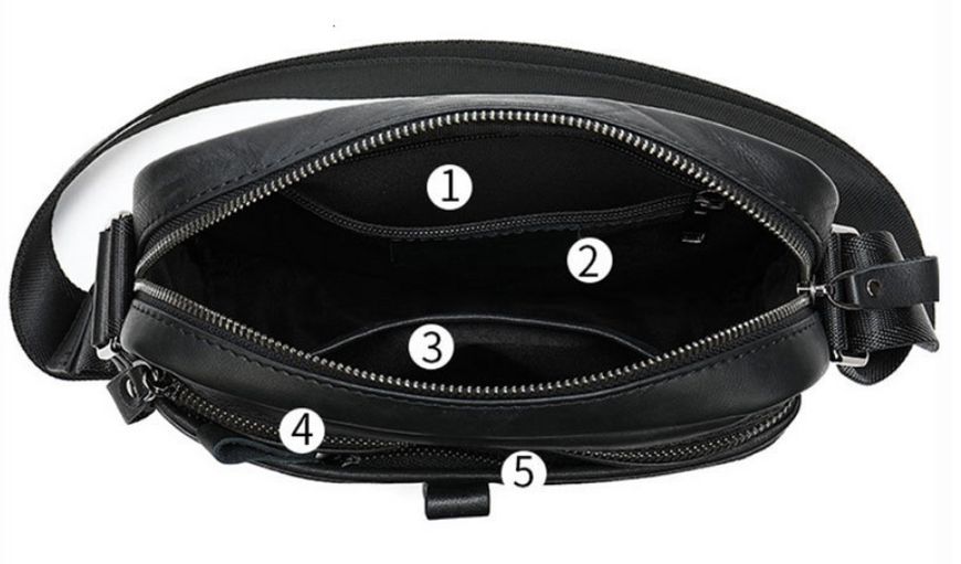 Compact shoulder bag in Vintage leather 20034 Black 20034 фото
