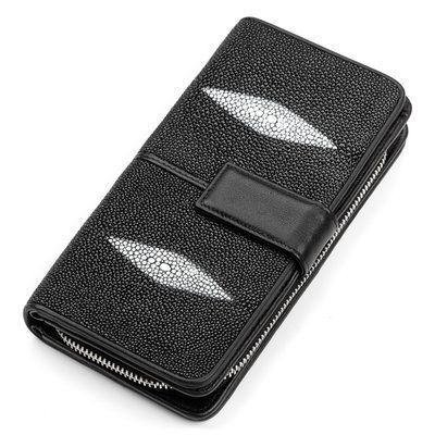 Гаманець клатч STINGRAY LEATHER 18107 з натуральної шкіри морського скату Чорний 18107 фото