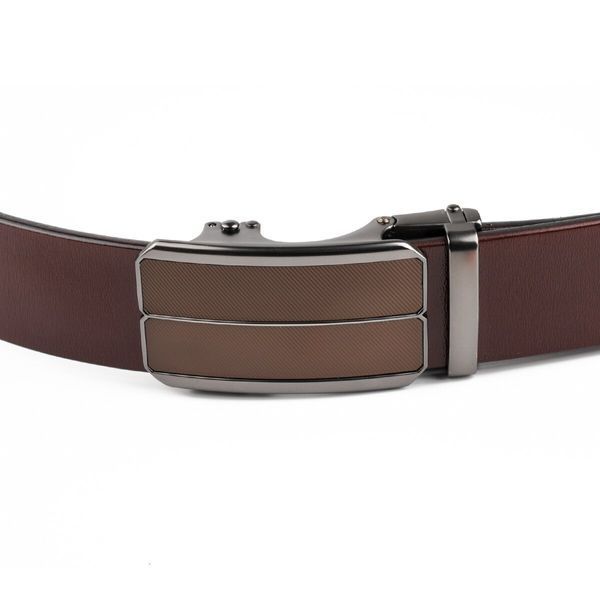 Men's belt with brown insert and darkened metal Vintage 20280 Brown 20280 фото