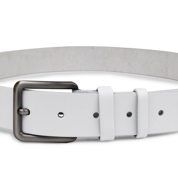 Smooth quality men's belt Vintage 20737 White 20737 фото