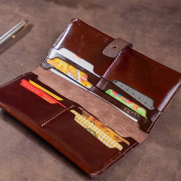 Vertical wallet made of alcor leather SHVIGEL 16202 Brown 16202 фото