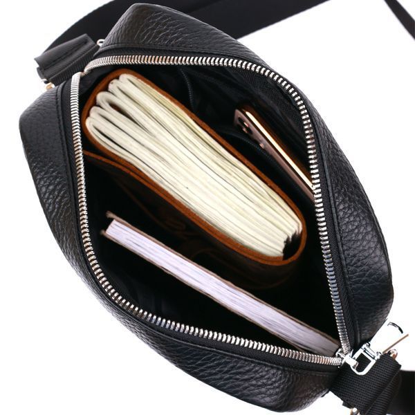 Practical men's shoulder bag Shvigel 16334 Black 16334 фото