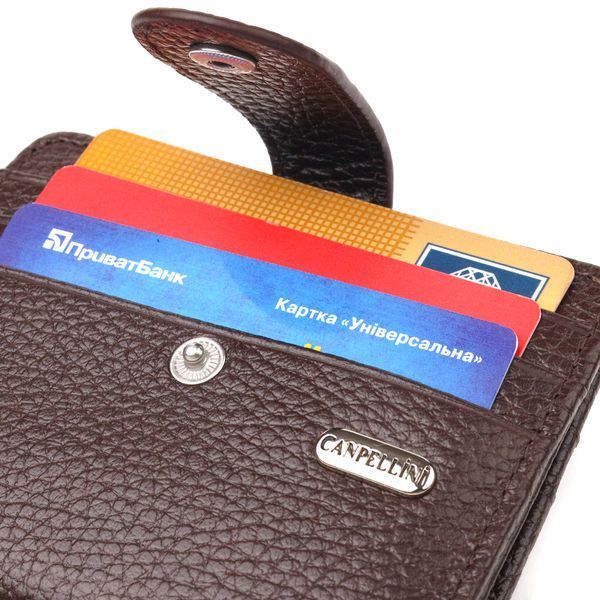 Compact wallet for men made of genuine grain leather CANPELLINI 21686 Brown 21686 фото