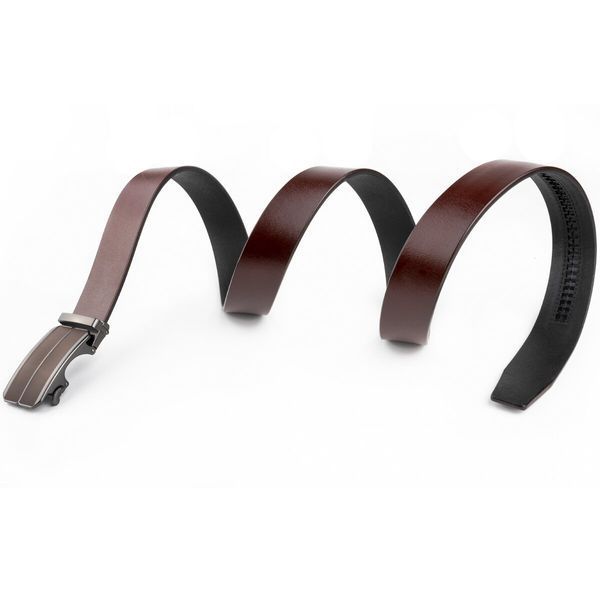 Men's belt with brown insert and darkened metal Vintage 20280 Brown 20280 фото