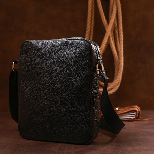 Practical men's shoulder bag Shvigel 16334 Black 16334 фото