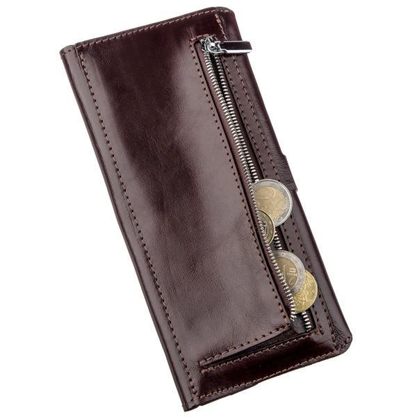 Vertical wallet made of alcor leather SHVIGEL 16202 Brown 16202 фото