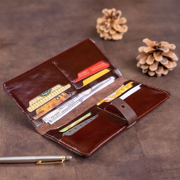 Vertical wallet made of alcor leather SHVIGEL 16202 Brown 16202 фото