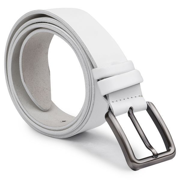 Smooth quality men's belt Vintage 20737 White 20737 фото