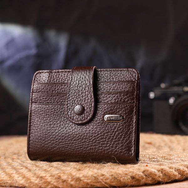 Compact wallet for men made of genuine grain leather CANPELLINI 21686 Brown 21686 фото