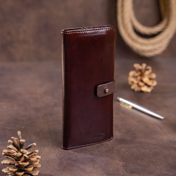 Vertical wallet made of alcor leather SHVIGEL 16202 Brown 16202 фото