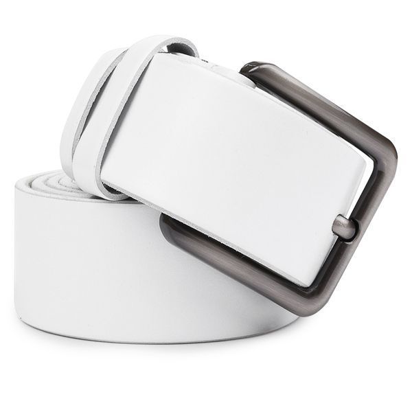 Smooth quality men's belt Vintage 20737 White 20737 фото
