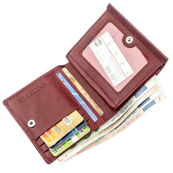Small women's wallet with coin holder ST Leather 18920 Burgundy 18920 фото