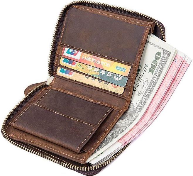 Vintage wallet 14535 made of genuine leather Brown 14535 фото