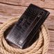 Patented vertical men's wallet made of genuine leather with crocodile embossing KARYA 21424 Brown 21424 фото 7