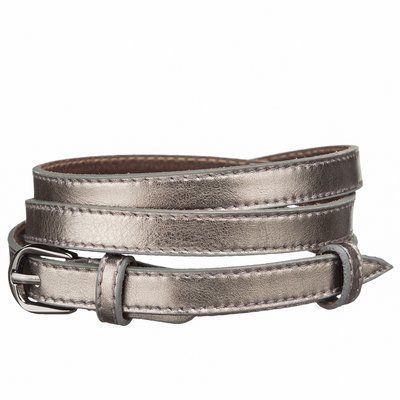 Leather belt MAYBIK 15239 Metallic gray 20680 фото