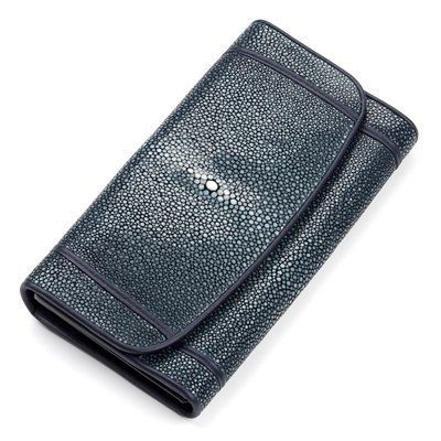 Гаманець жіночий STINGRAY LEATHER 18091 з натуральної шкіри морського скату Синій 18091 фото