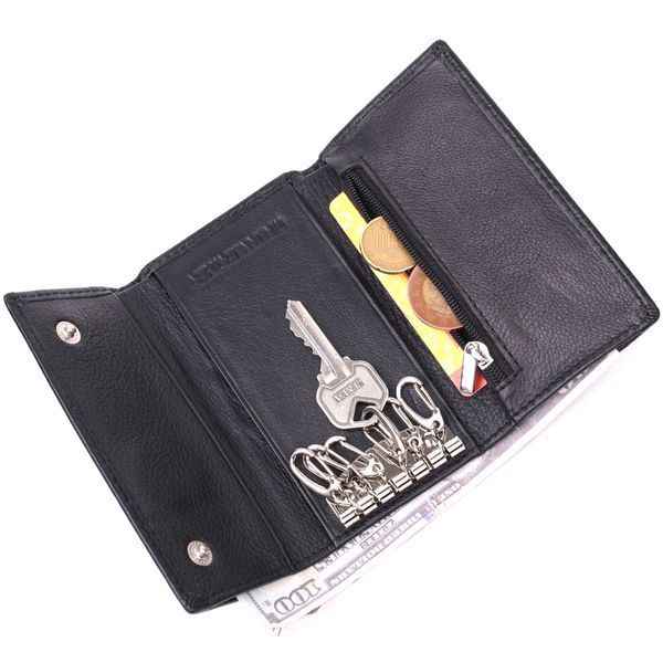 Практичная ключница из натуральной кожи ST Leather 22483 Черный VAL-01782 фото