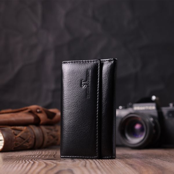 Практичная ключница из натуральной кожи ST Leather 22483 Черный VAL-01782 фото