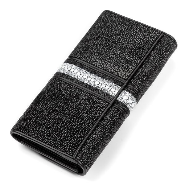 Кошелек женский STINGRAY LEATHER 18029 из натуральной кожи морского ската Черный 18029 фото