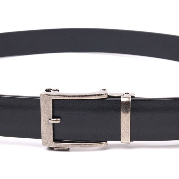 Men's belt with an interesting automatic buckle Vintage 20379 Black 20379 фото