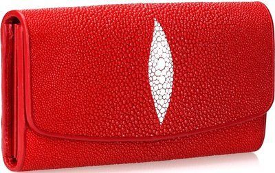 Гаманець жіночий STINGRAY LEATHER 18030 з натуральної шкіри морського скату Червоний 18030 фото