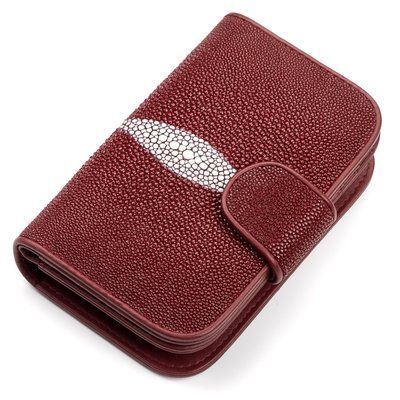 Гаманець жіночий STINGRAY LEATHER 18092 з натуральної шкіри морського скату Бордовий 18092 фото