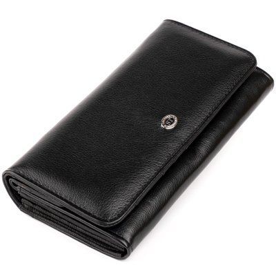 Гаманець шкіряний в два складання жіночий ST Leather 19284 Чорний 19284 фото