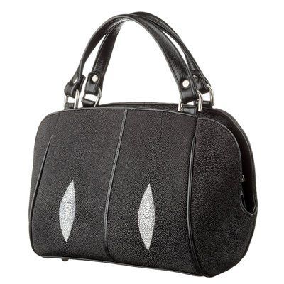 Сумка жіноча STINGRAY LEATHER 18515 з натуральної шкіри морського скату Чорна 18515 фото