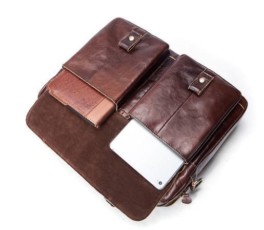 Men's leather business bag Vintage 14792 Brown 14792 фото
