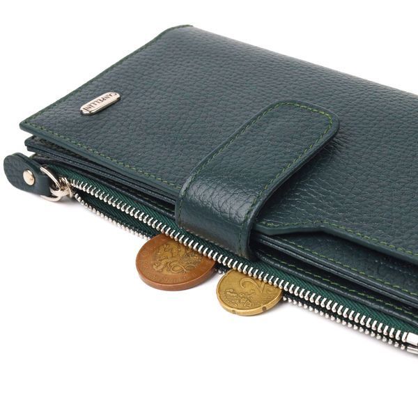 Women's large vertical wallet made of genuine leather CANPELLINI 21643 Green 21643 фото