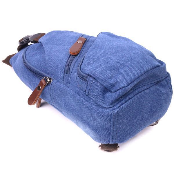 Shoulder bag with USB cable made of thick textile 21224 Vintage Blue 21224 фото