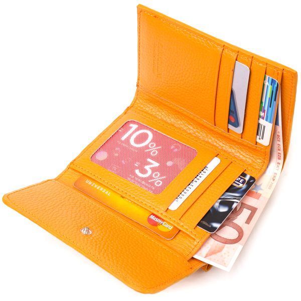 Bright wallet for women made of genuine leather flotar CANPELLINI 21592 Yellow 21592 фото