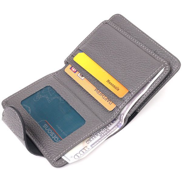 Stylish women's wallet made of genuine leather KARYA 21349 Gray 21349 фото