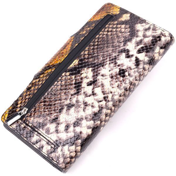Unusual women's purse made of genuine textured snake-effect leather KARYA 21004 Multi-colored 21004 фото