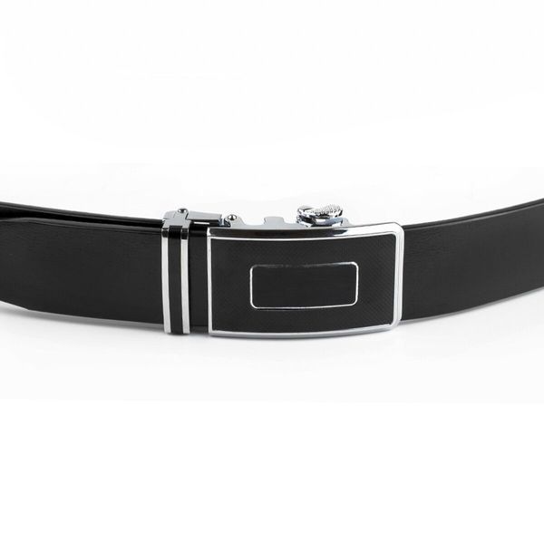 Men's belt with automatic black buckle Vintage 20293 Black 20293 фото