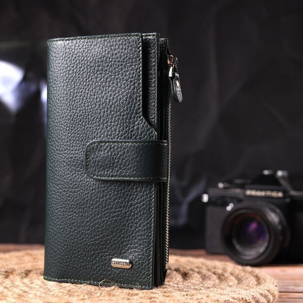 Women's large vertical wallet made of genuine leather CANPELLINI 21643 Green 21643 фото
