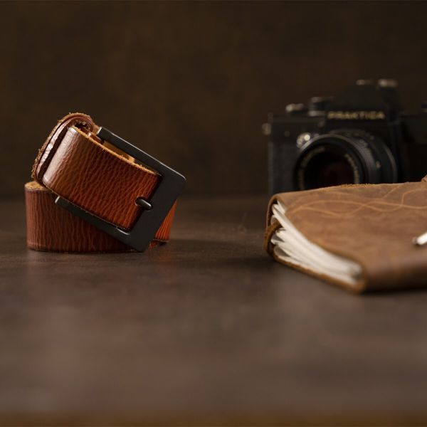 Men's belt Vintage 20071 Red 20071 фото