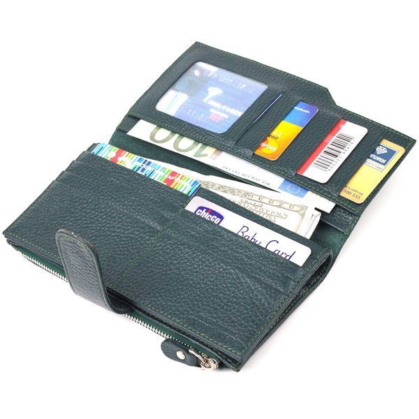 Women's large vertical wallet made of genuine leather CANPELLINI 21643 Green 21643 фото