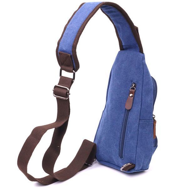 Shoulder bag with USB cable made of thick textile 21224 Vintage Blue 21224 фото