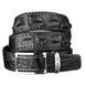 Ремінь-автомат CROCODILE LEATHER 18026 з натуральної шкіри крокодила Чорний 18026 фото 1