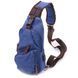 Shoulder bag with USB cable made of thick textile 21224 Vintage Blue 21224 фото 1
